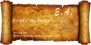Erdődy Andor névjegykártya