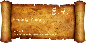 Erdődy Andor névjegykártya